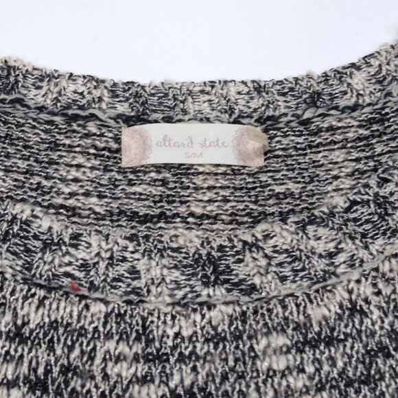Altr'd State Knit Sweater With Roses Lace Hem Size S/M 38" Chest Black & White - Picture 5 of 7